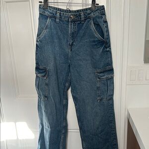 Divided Blue Straight-Leg Cargo Jeans